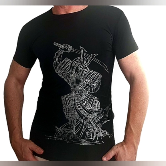 Men’s Silky Stretch Samurai Muscle Tee Athletic Sleep T Shirt Med New Papi Brand - Picture 8 of 8